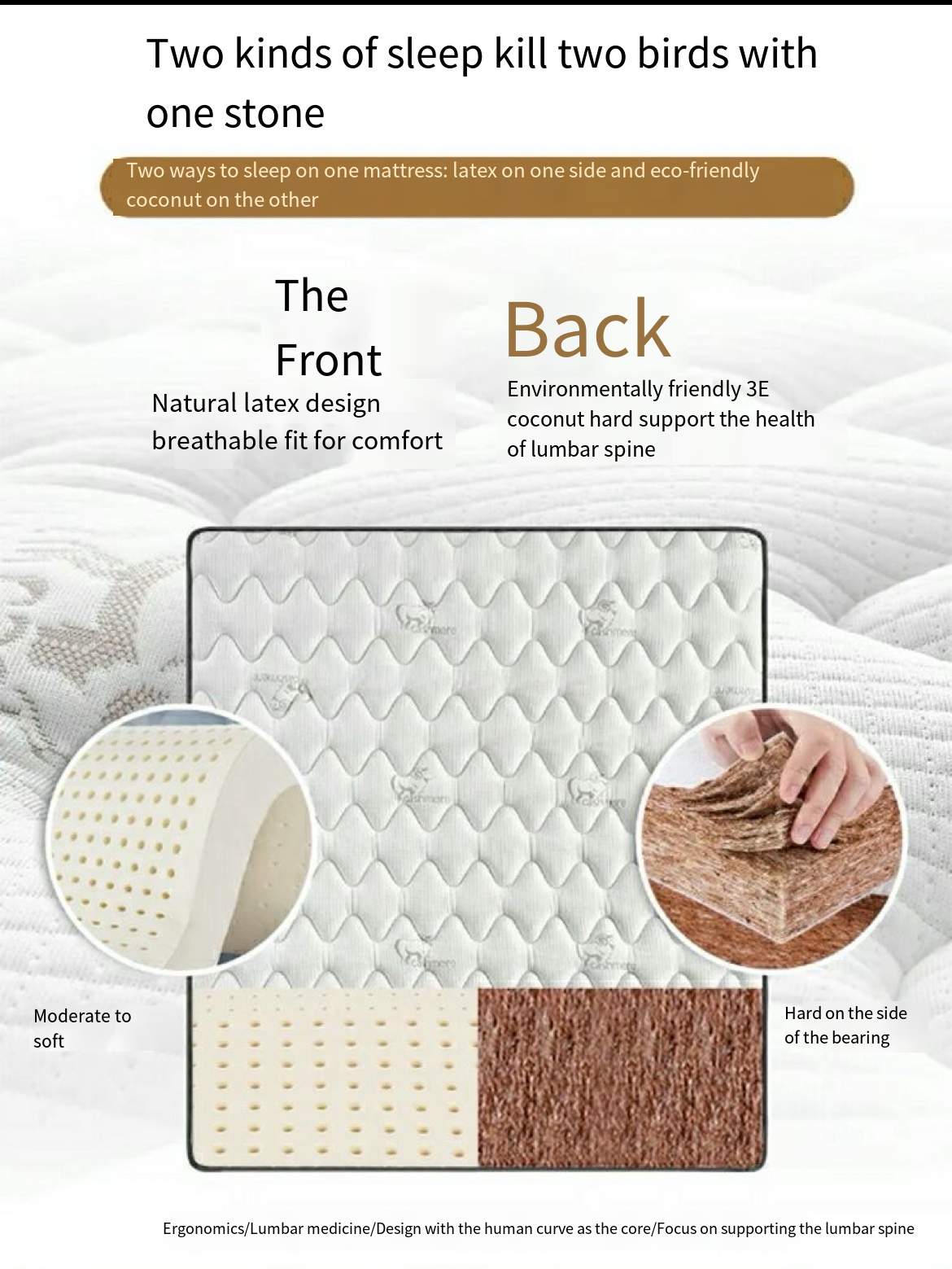 Hong Kong Mattress Top 10 Brands, Sea Horse Qin Official Flagship, Home Use 20cm Soft Mattress Latex Coconut Palm Spring.