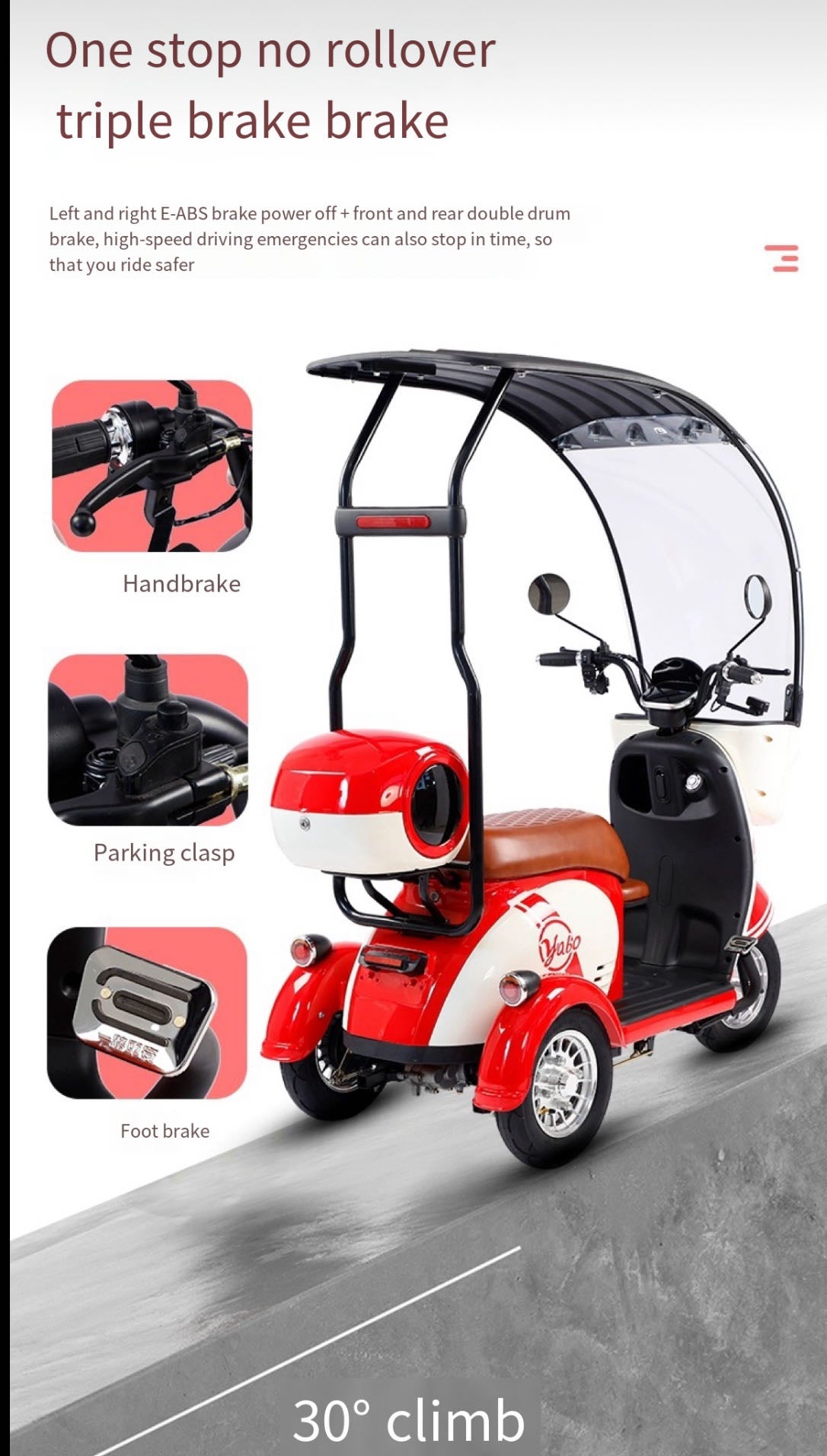 Electric Tricycle for Families: Safe, Stable, and Spacious for Up to Three Passengers with a maximum power of 1000W and 72v battery