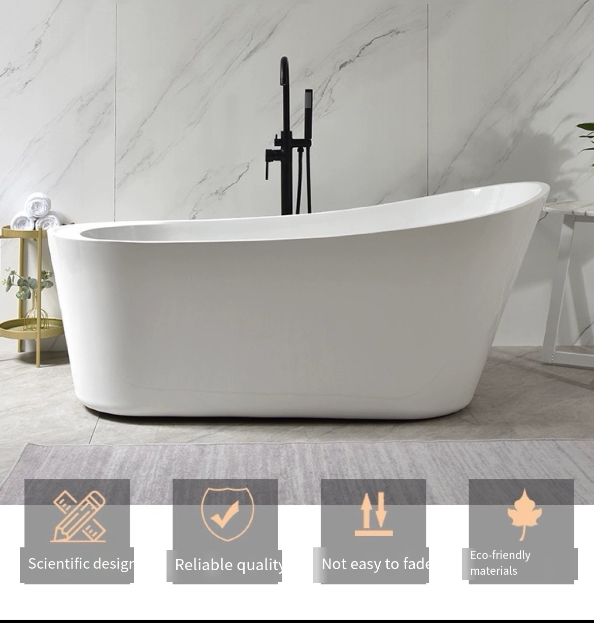 Hotel-Worthy Comfort: Acrylic Household Bathtub for B&Bs and More