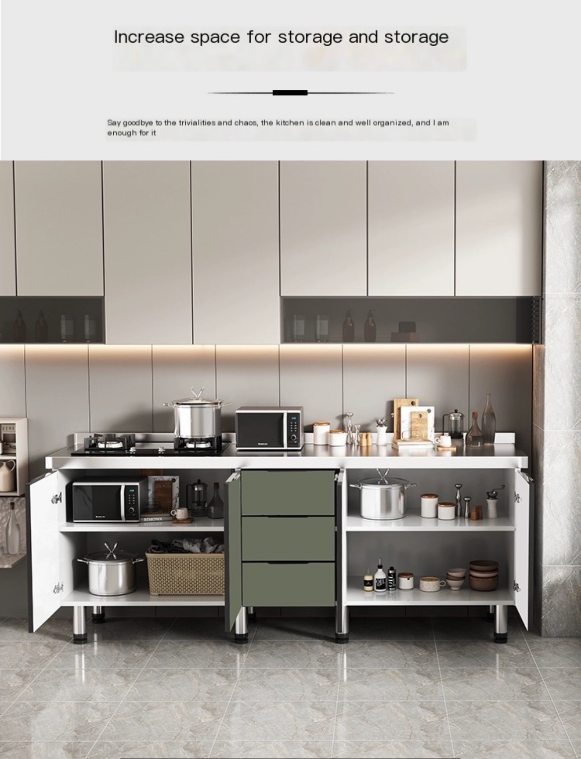 All-in-One Stainless Steel Kitchen Cabinet – Affordable, Stylish, and Customizable!"