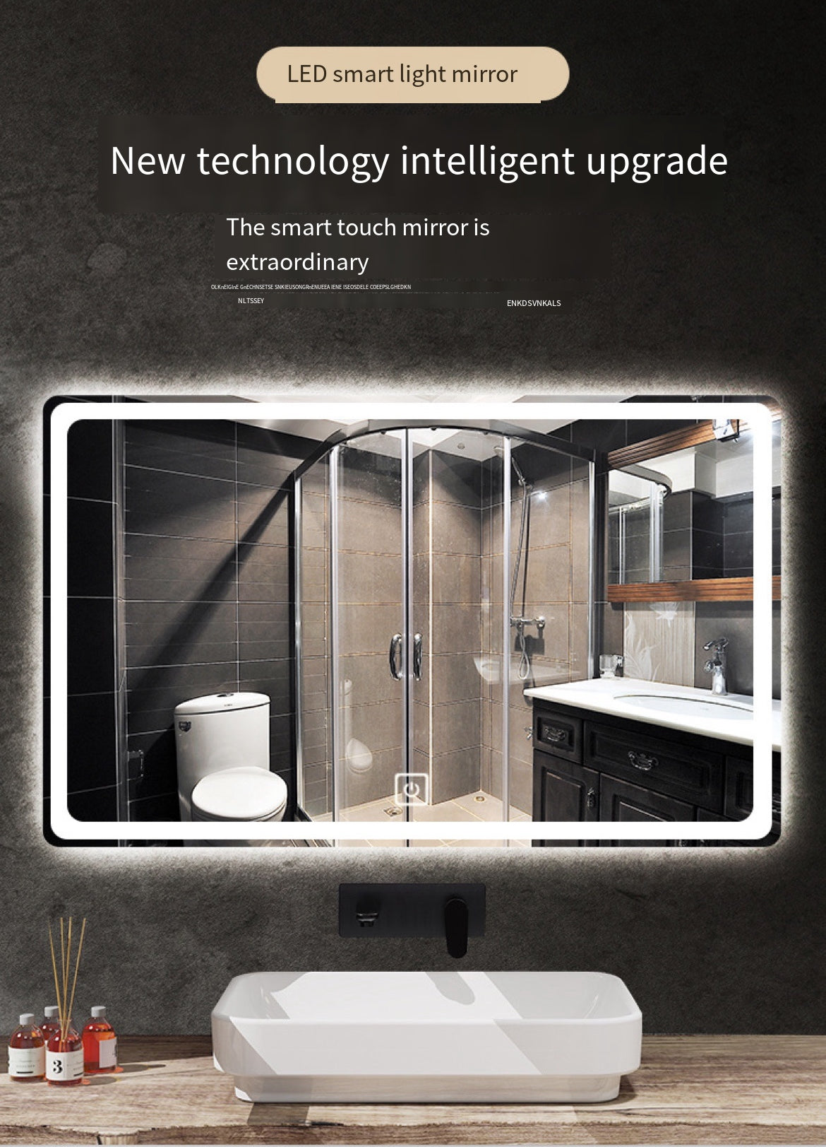 Upgrade Your Bathroom with Elegance and Technology: LED Smart Mirror - Anti-Fog & Touch Screen Convenience