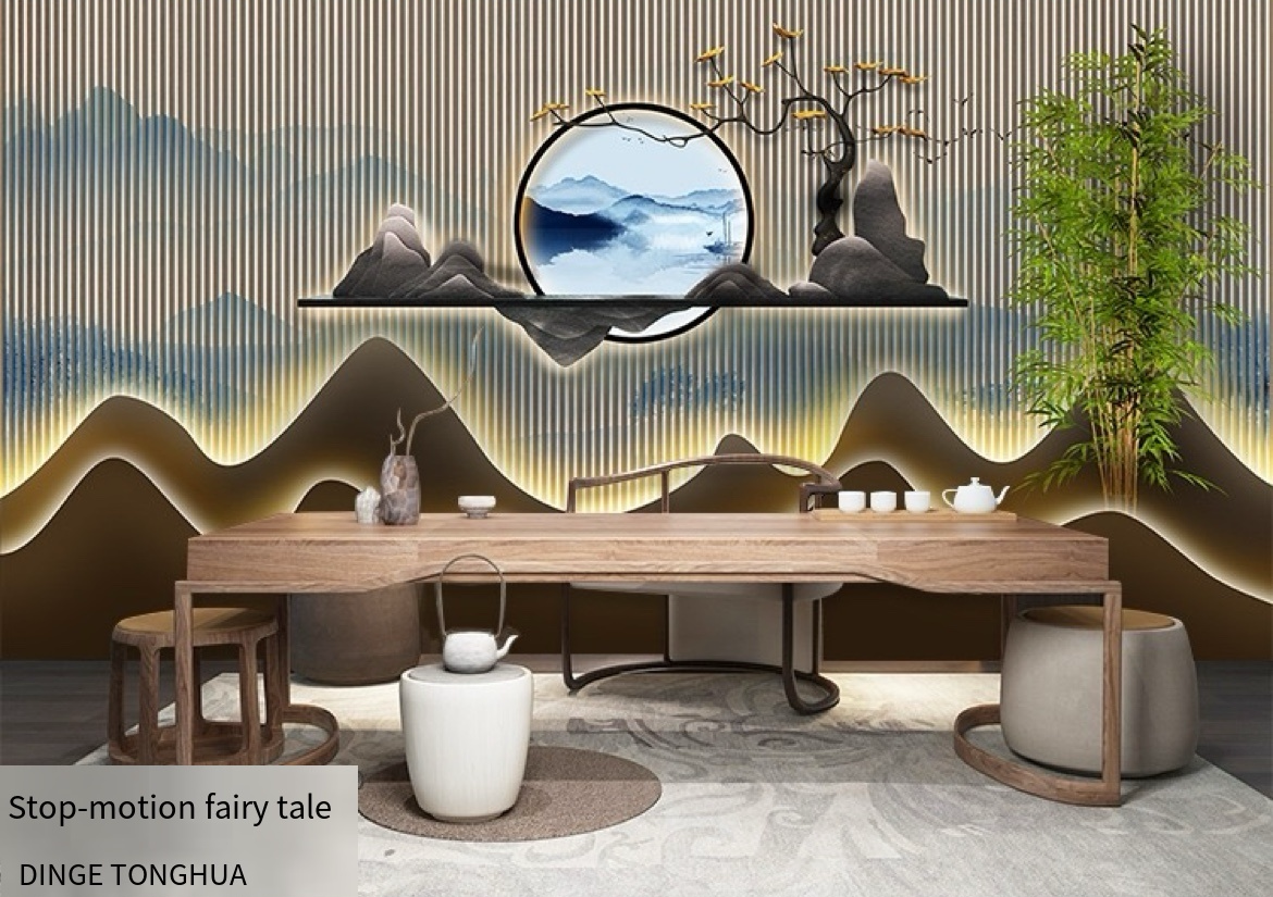 3D Custom Wall Stickers: Transform Your Space with Breathtaking Landscape Relief Murals – Ideal for TV Backgrounds, Live Broadcast Studios, Tea Rooms, and More