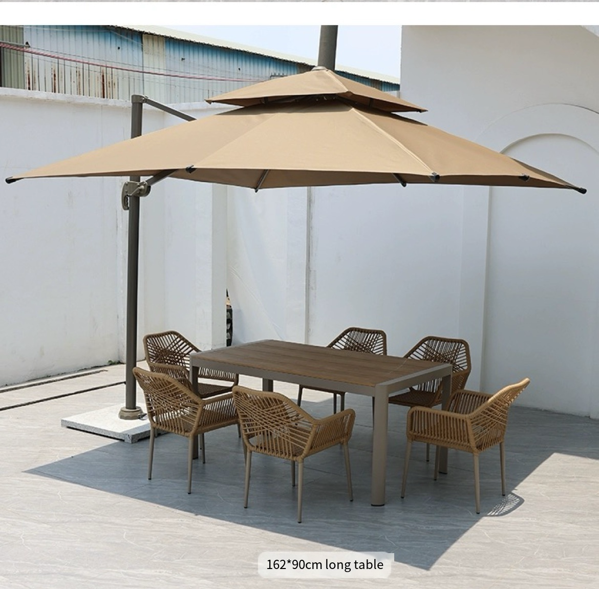 Redefine Outdoor Elegance: The All-Weather Rattan Table and Chair Set with Umbrella - Your Gateway to Stylish Courtyard Living