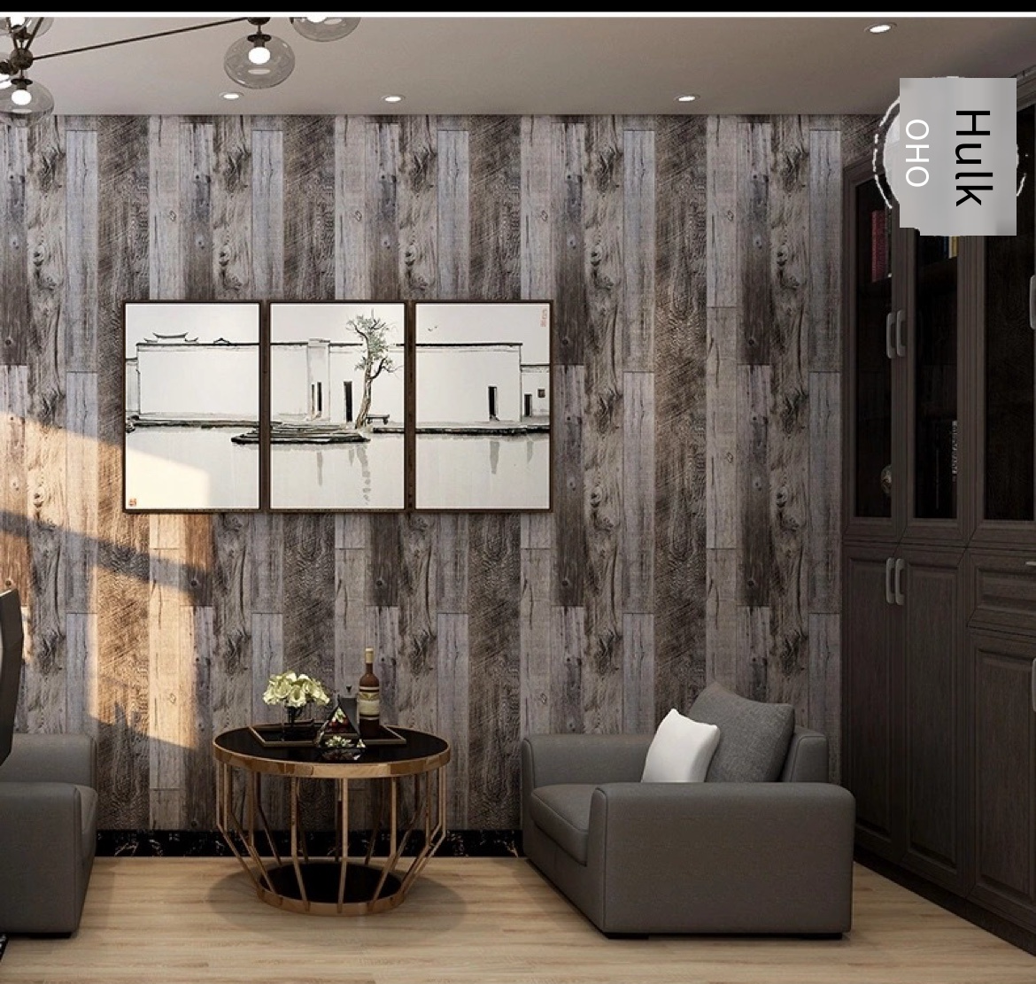 Vintage Industrial Elegance: Retro 3D Self-Adhesive Wood Grain Wallpaper