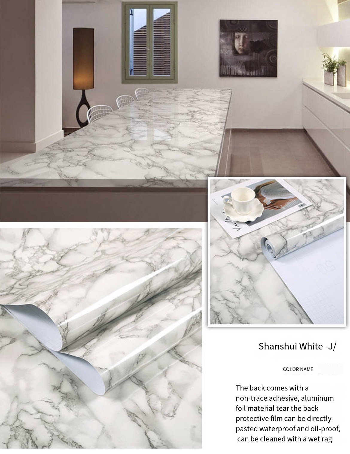 Transform Your Kitchen with Oil-Proof & Waterproof Marble Sticker – Stylish, Resilient, and Hassle-Free