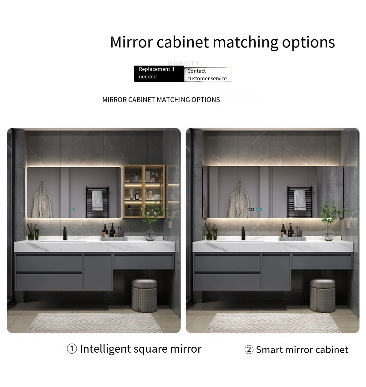 Sleek and Smart: Slate Dressing Table and Bathroom Cabinet Combo for the Modern Home