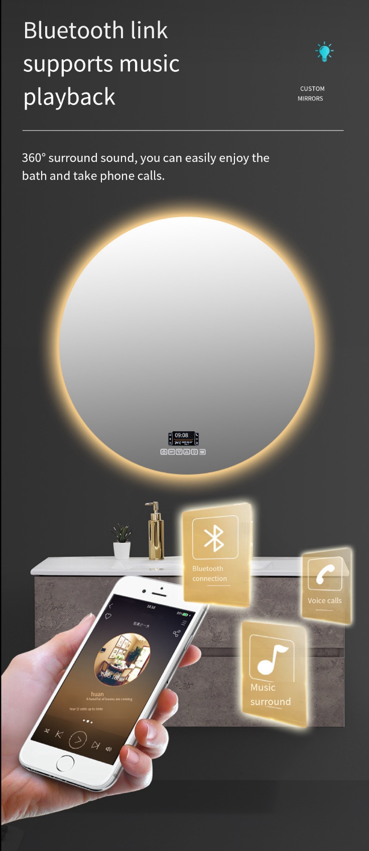 Smart Luxury: Elevate Your Bathroom with our Round LED Mirror