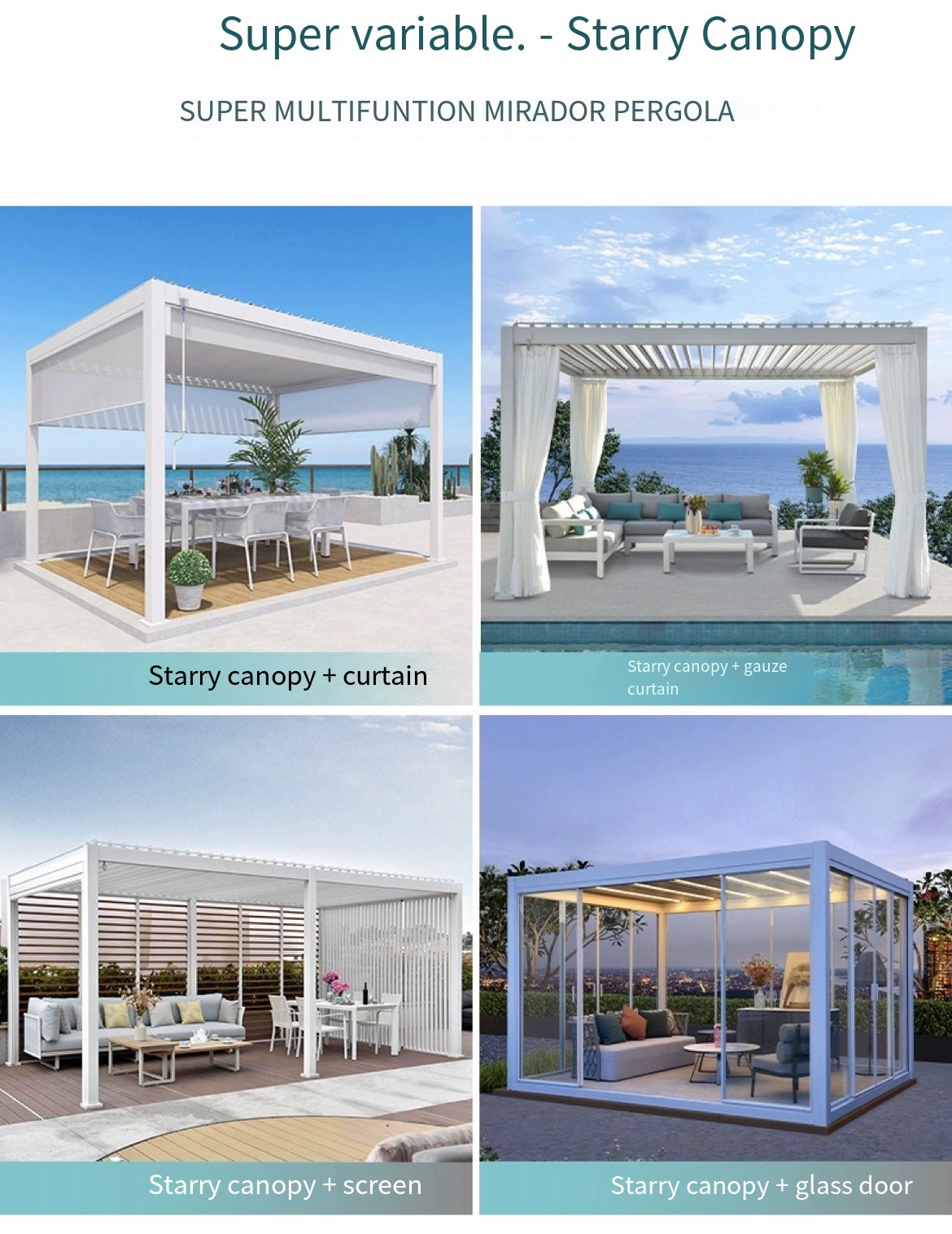 Elevate Your Outdoor Lifestyle with Howvin's Modern Aluminum Alloy Pavilion – Where Elegance Meets Shelter in Your Courtyard Haven.