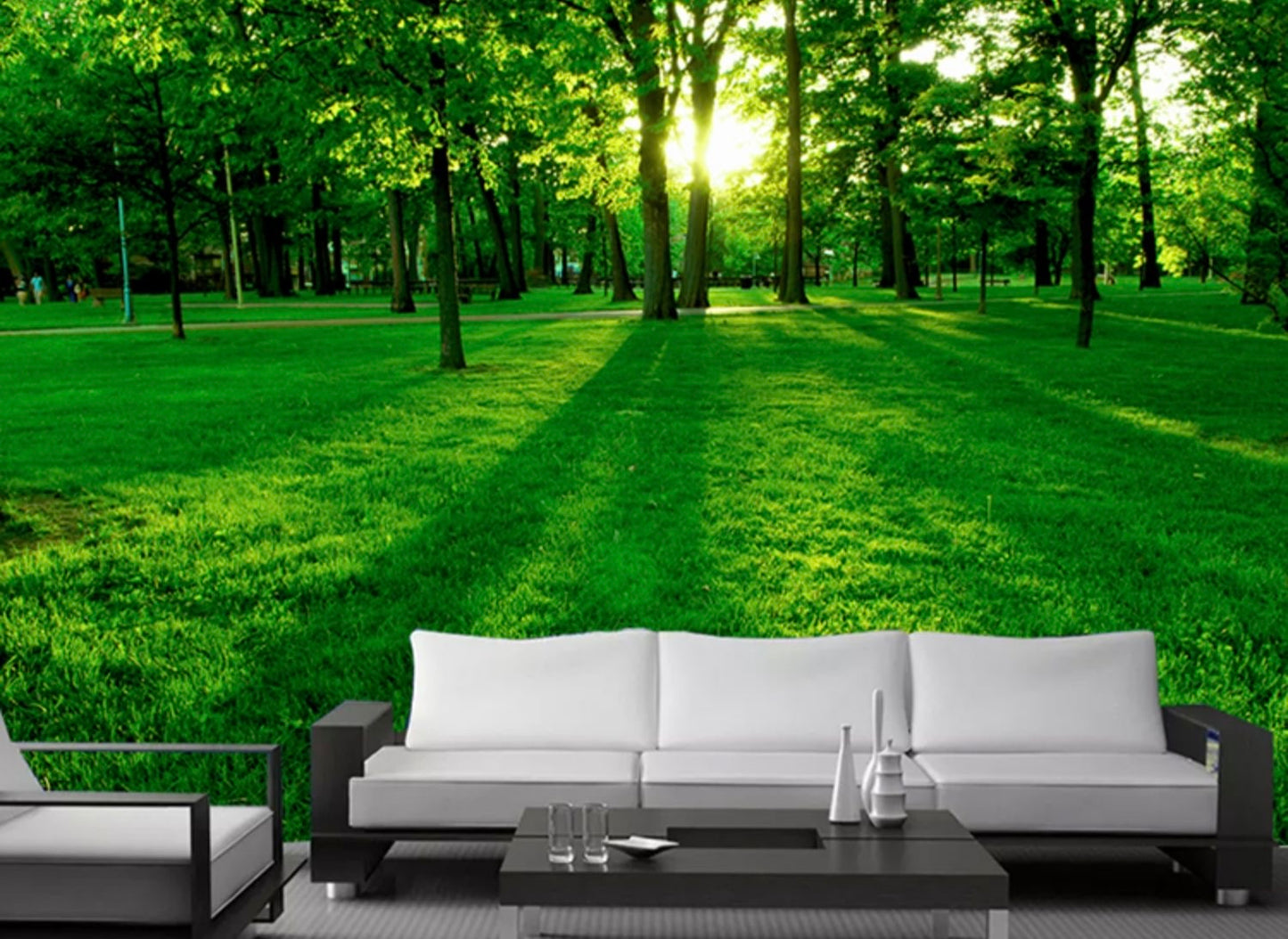 Immerse in Nature's Beauty: 3D Forest Scenery Wallpaper for Living Rooms, Waterproof and Perfect for Broadcast Backgrounds