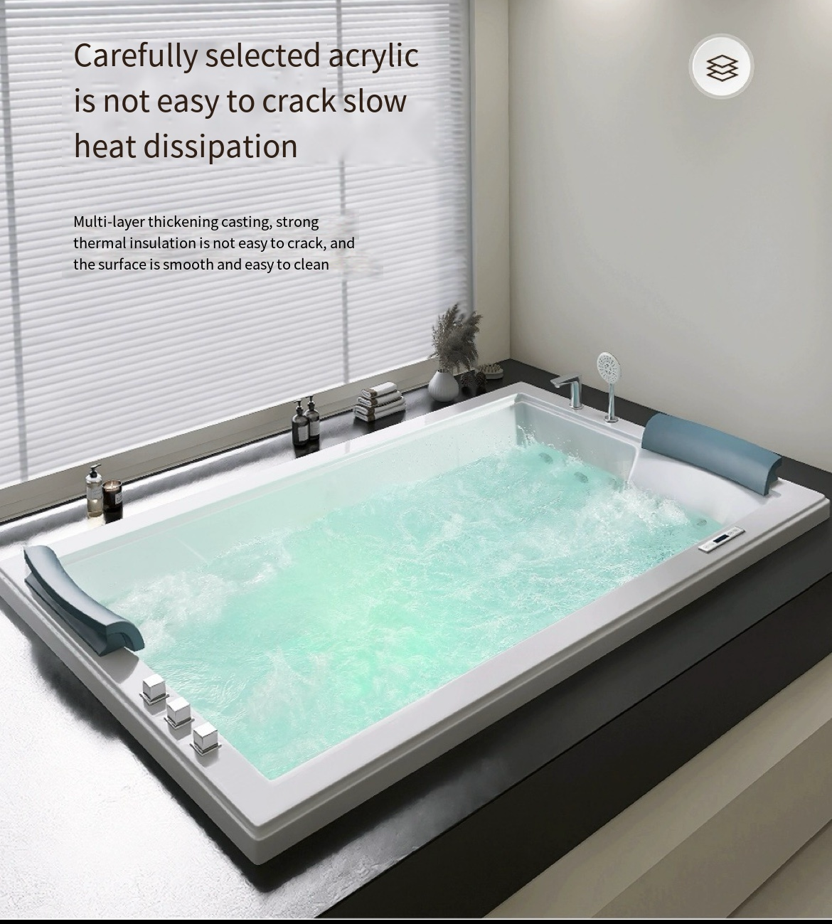 Smart Living, Luxury Bathing: 2.4m Double Villa Bathtub with Constant Temperature Heating