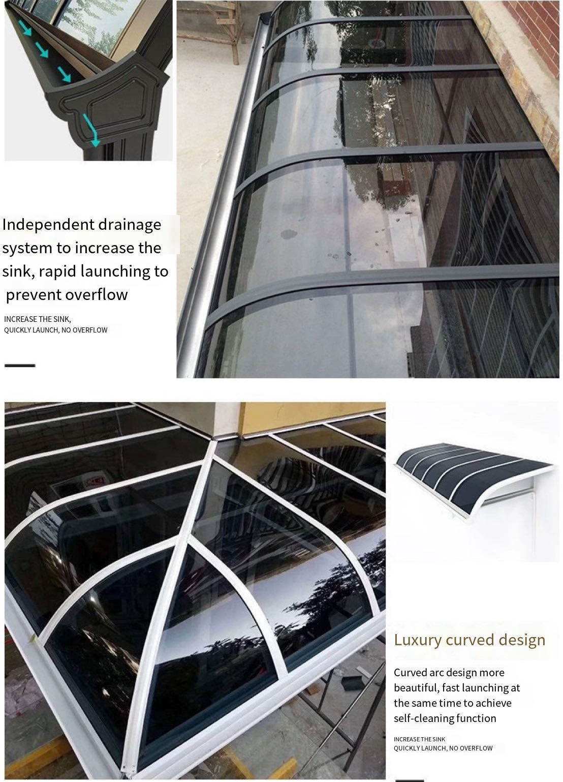 Elevate Your Space with Our Aluminum Alloy Canopy - A Stylish and Functional Sun Shelter for Balconies, Terraces, and Courtyards