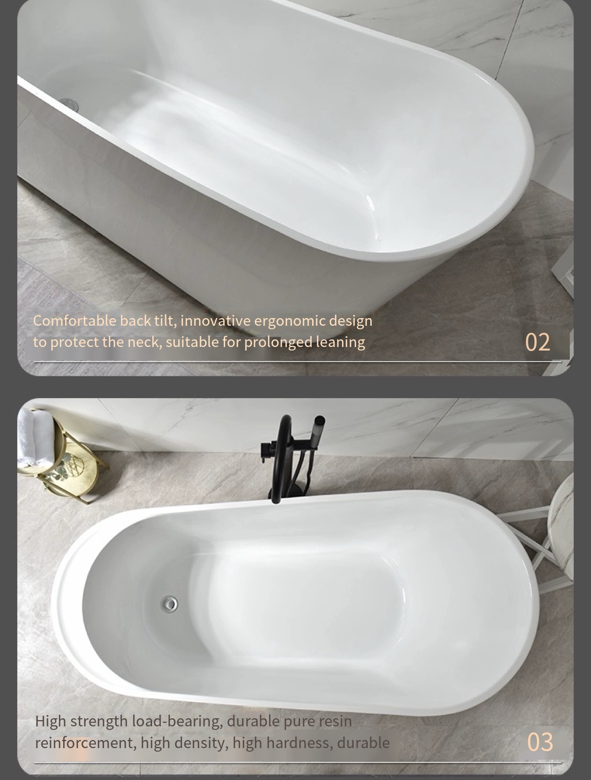 Hotel-Worthy Comfort: Acrylic Household Bathtub for B&Bs and More