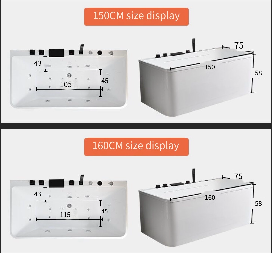 Transform Your Space with our Thermostatic Freestanding Acrylic Bathtub - Perfect for Small Apartments