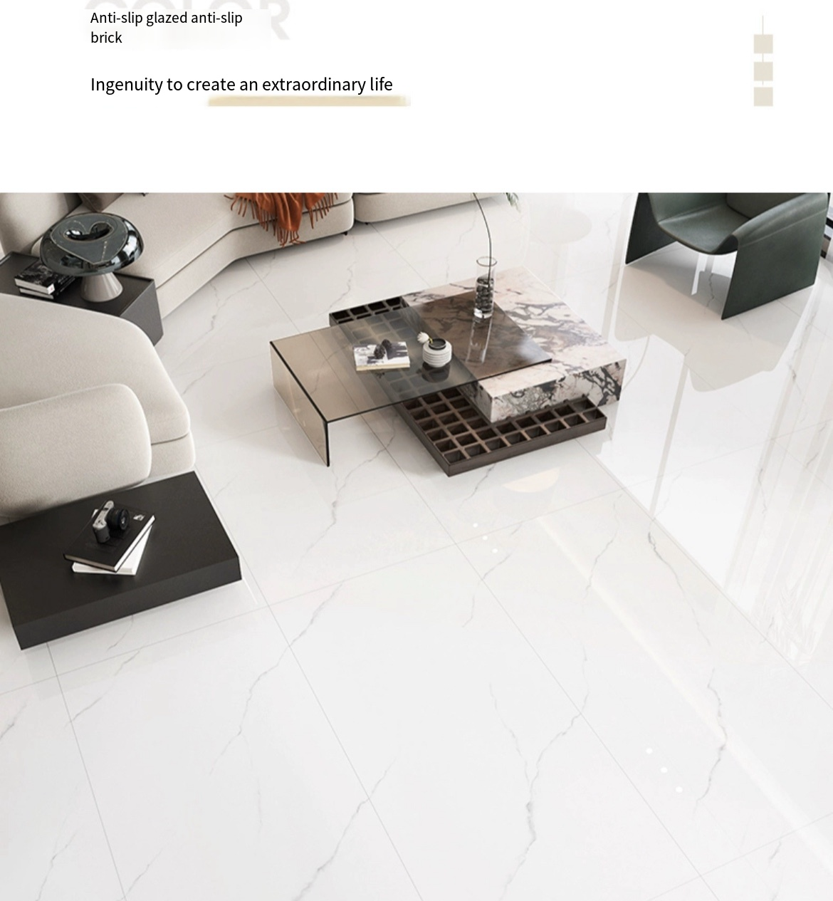 Experience Timeless Elegance with 800x800 Ceramic Marble Floor Tiles – The Epitome of Light Luxury