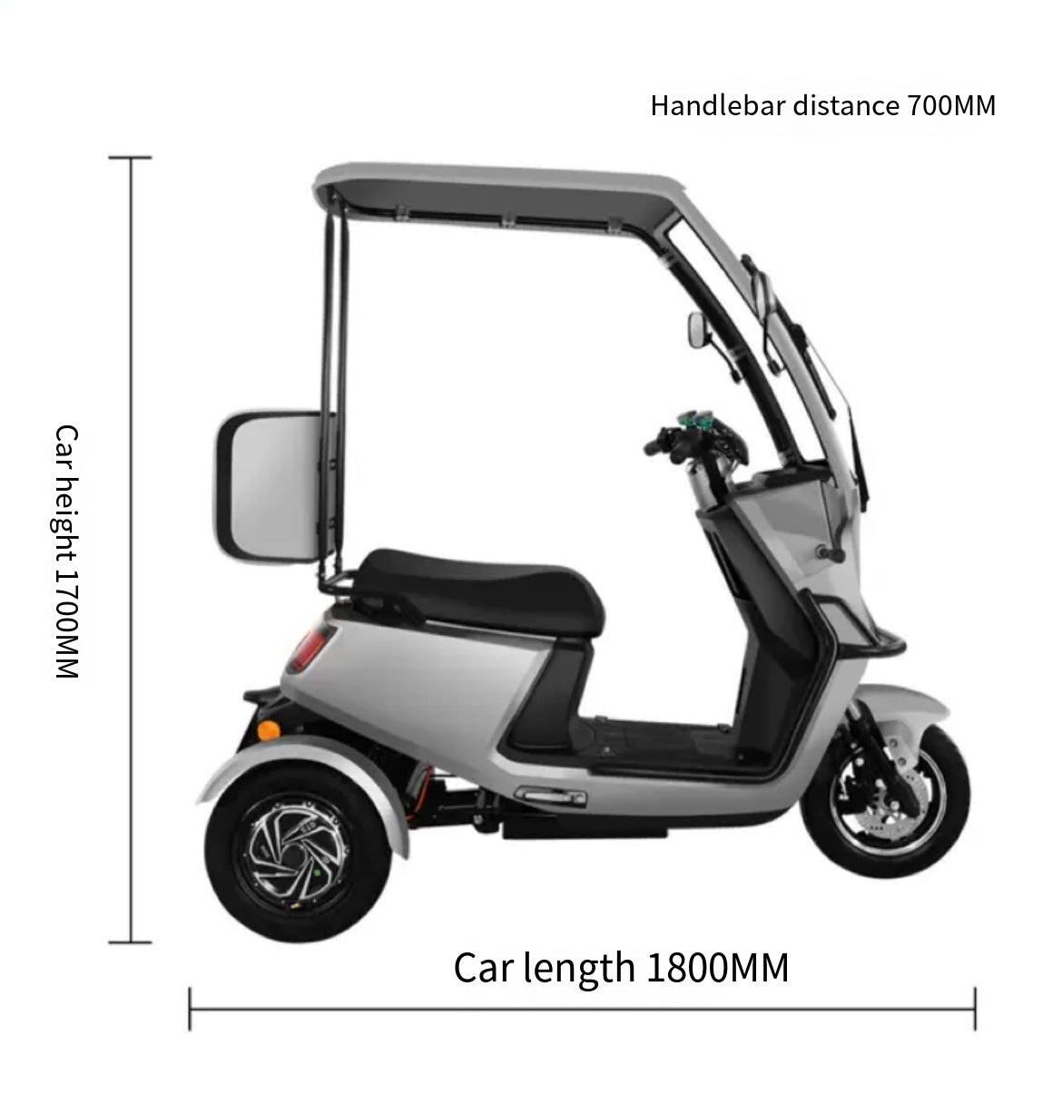 Revolutionise your ride with the Ultimate Family mobility solution tricycle with equipedd with a 72v battery and maximum speed of 50km/h with an efficient pure electric range of 65km.