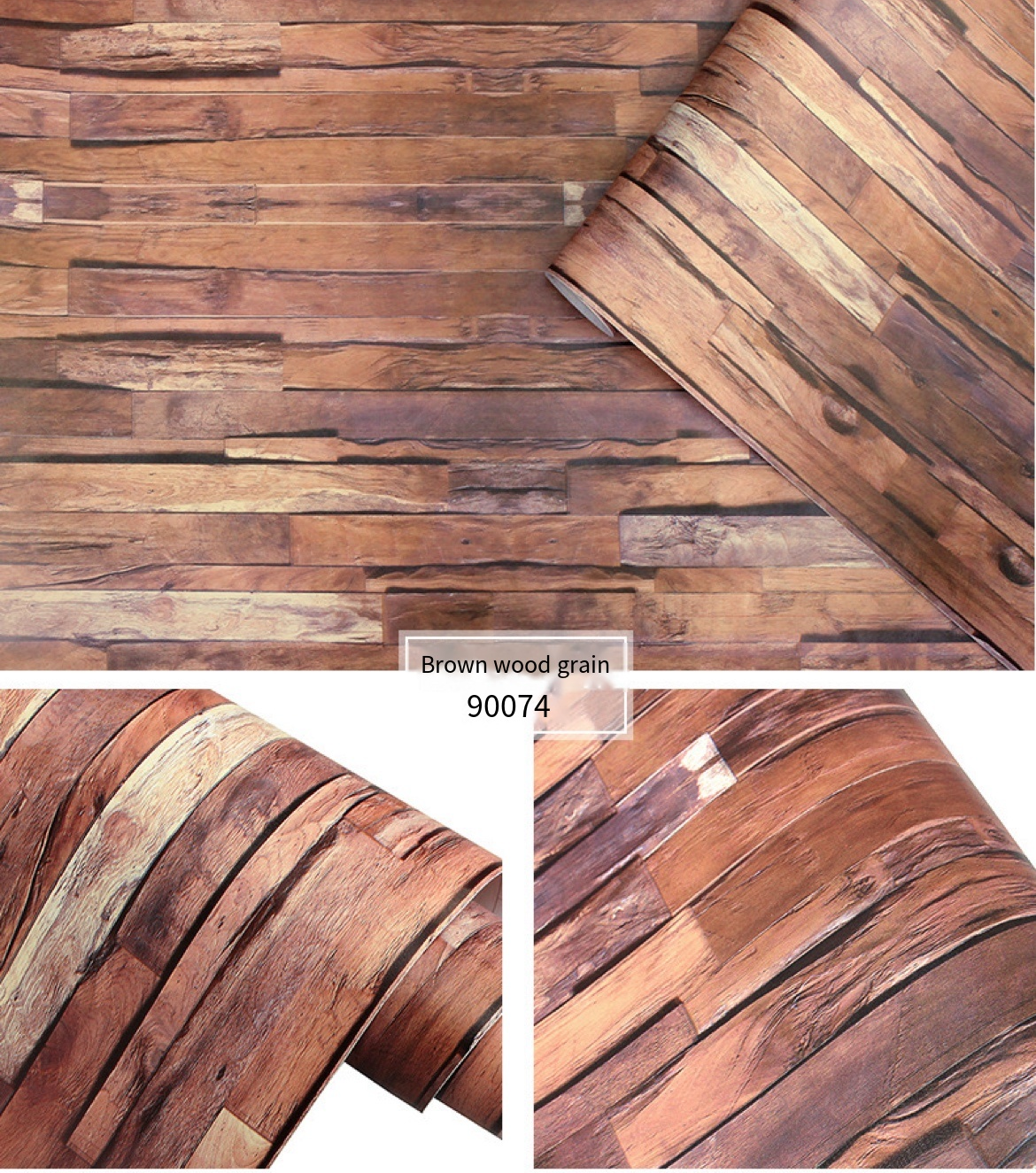 Vintage Industrial Elegance: Retro 3D Self-Adhesive Wood Grain Wallpaper