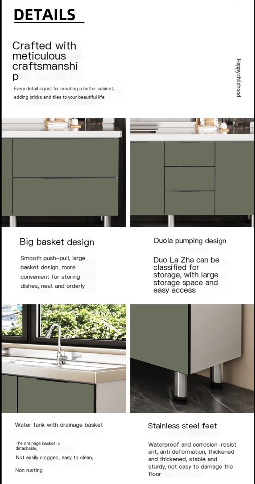 All-in-One Stainless Steel Kitchen Cabinet – Affordable, Stylish, and Customizable!"