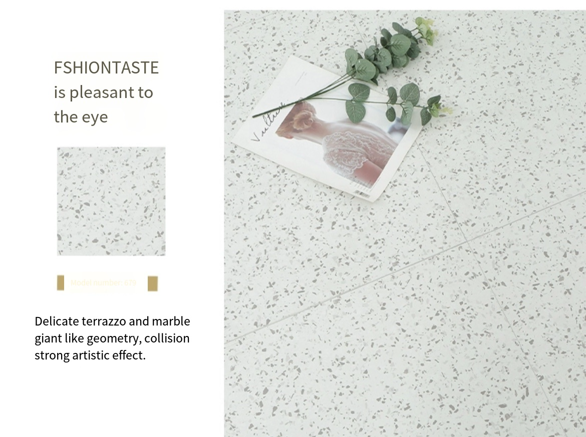 Enhance Your Clothing Store with Terrazzo-Inspired Laminated Wood Flooring – Light Gray Marble Pattern for Lasting Elegance and Durability