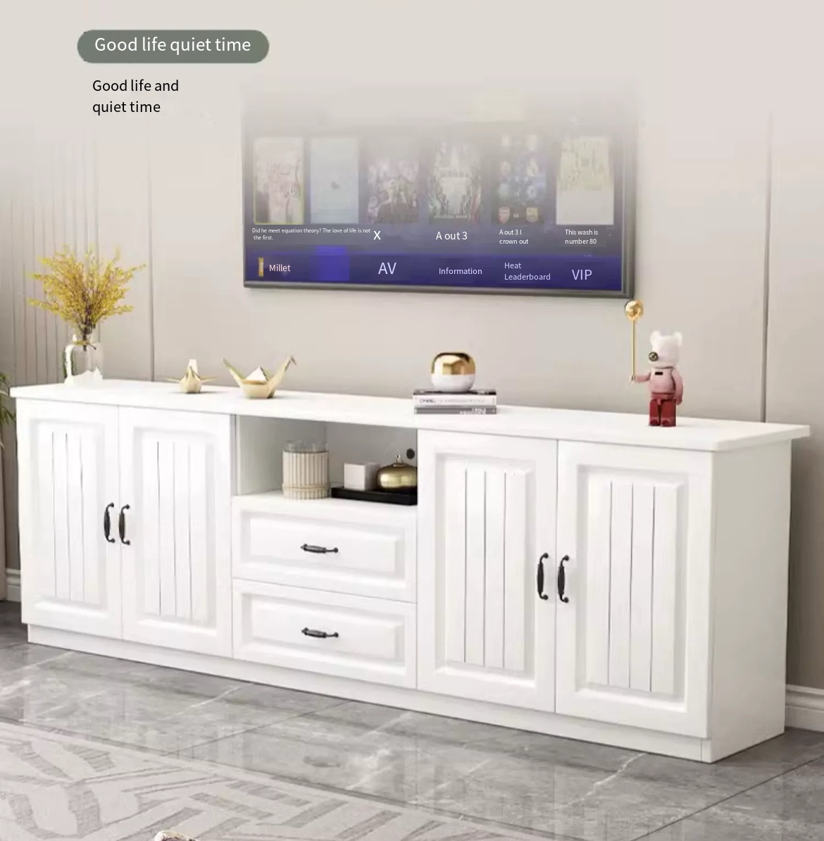 Elegant Solid Wood TV Cabinet for Modern Living Rooms