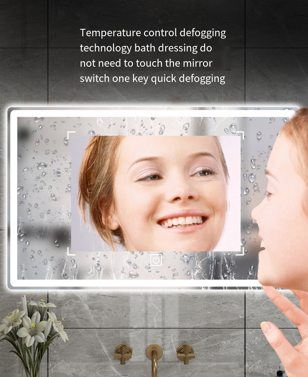 Upgrade Your Bathroom with Elegance and Technology: LED Smart Mirror - Anti-Fog & Touch Screen Convenience