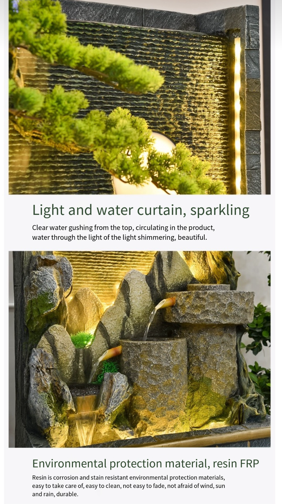 Exquisite Outdoor Elegance: Rockery Fountain Wall Landscaping